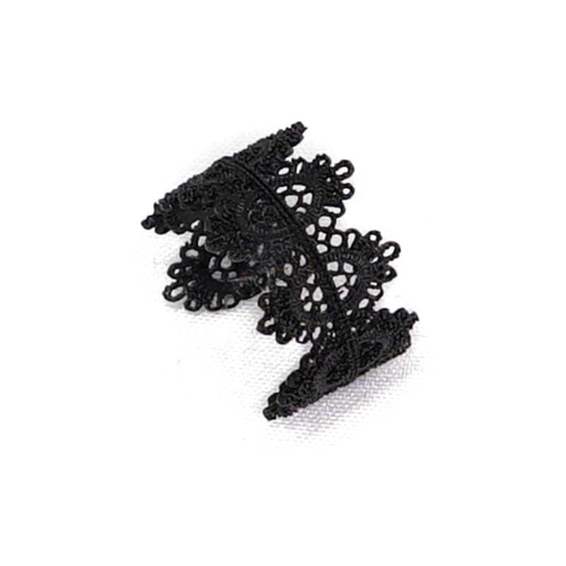 Women's Gothic Black Delicate Tatted Lace Finger Ring