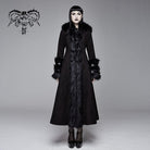 Devil Fashion Women's Gothic Black Hooded Dresses With Detachable Fluffy Accessories