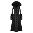 Women's Gothic Black Hooded Dresses With Detachable Fluffy Accessories