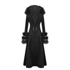 Women's Gothic Black Hooded Dresses With Detachable Fluffy Accessories