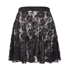 Women's Gothic Black Lace Short Flared Swimming Overskirt