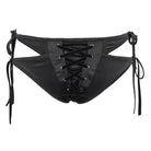 Women's Gothic Black Lace-up Detailed Bikini Bottoms