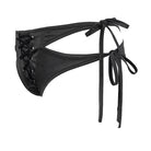 Women's Gothic Black Lace-up Detailed Bikini Bottoms