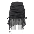 Women's Gothic Black Ruffled Asymmetrical Hem Skirtini