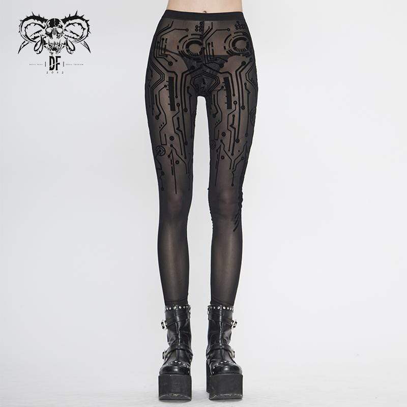 Women's Gothic Black Sexy Net Lace Leggings