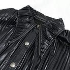 Women's Gothic Black Shimmer Long Ruffle Sleeved Shirts