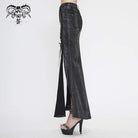 Women's Gothic Black Snakeskin Side Slits Maxi Skirts