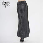 Women's Gothic Black Snakeskin Side Slits Maxi Skirts