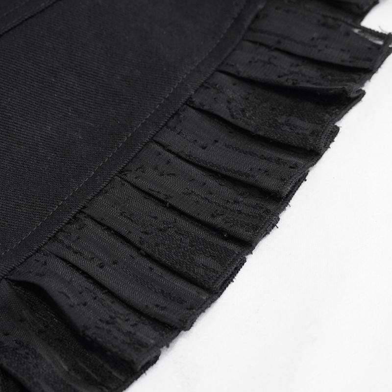 Women's Gothic Black Tassled Shorts