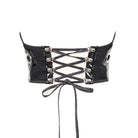 Women's Gothic Black Underbust PU Leather Corset Belt