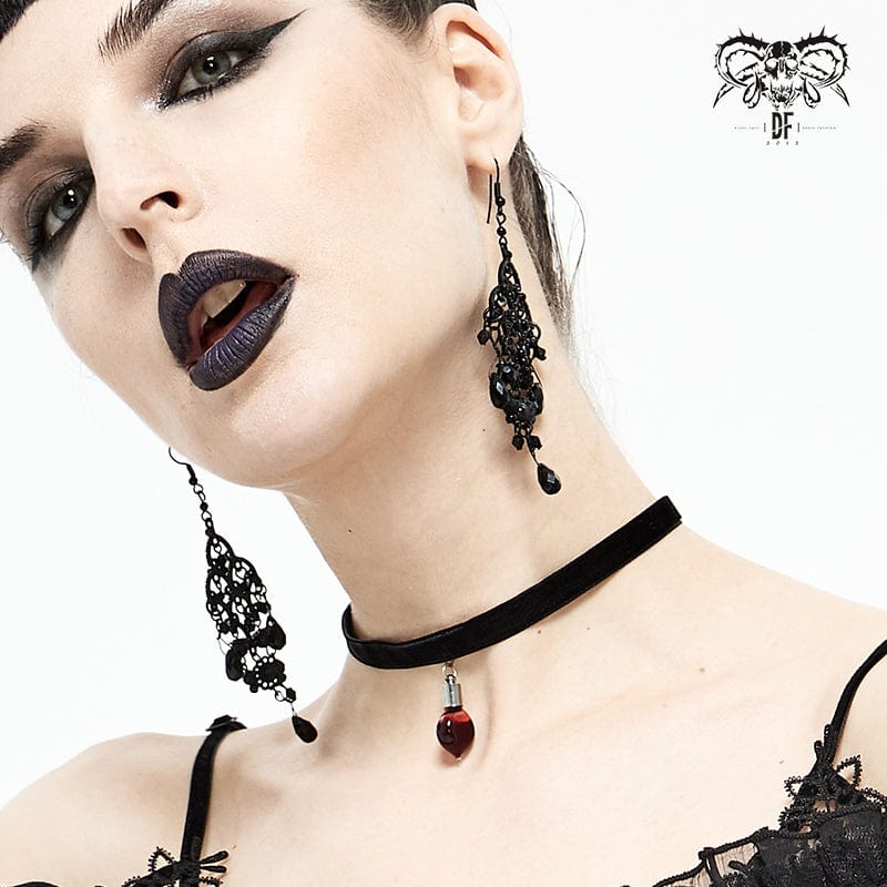 DEVIL FASHION Women's Gothic Blood Velet Choker