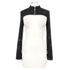 Gothic Bone Printed Strappy Zipper Cape für Damen