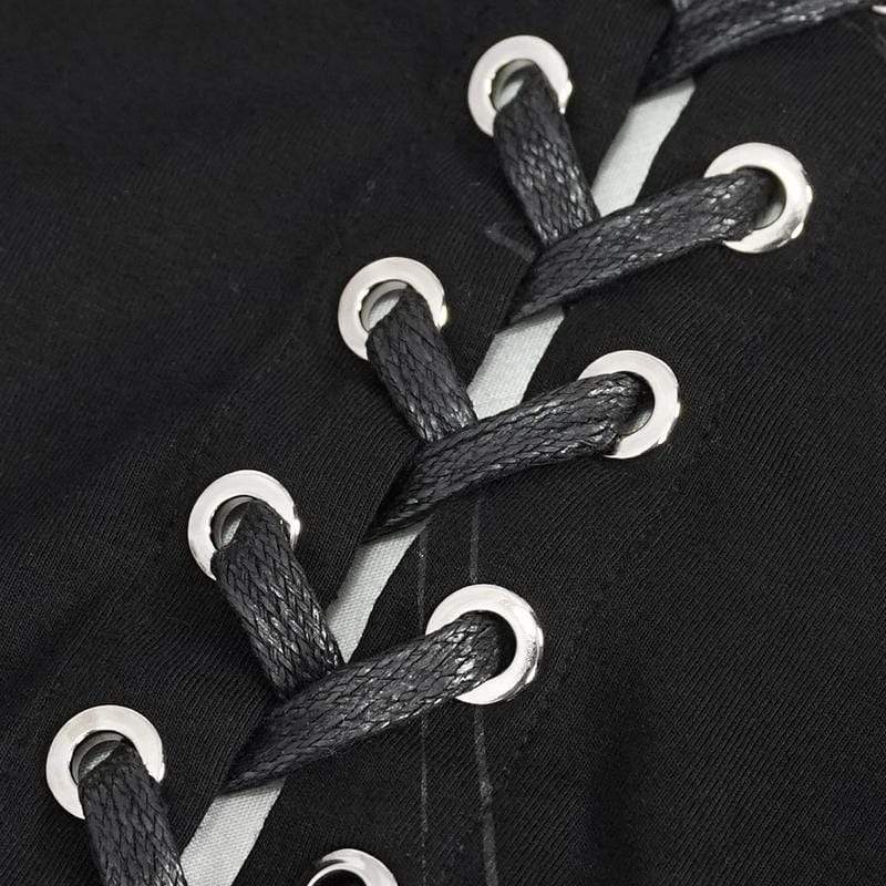 Gothic Bone Printed Strappy Zipper Cape für Damen