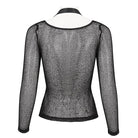 DEVIL FASHION Damen Gothic Buckle Mesh Shirt