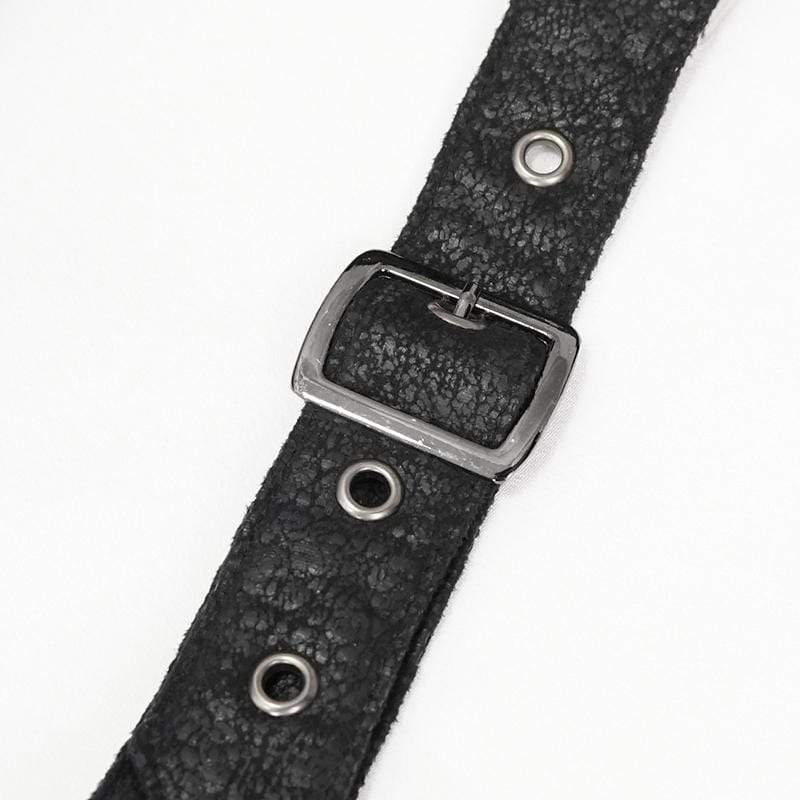 Damen Gothic Schnallen Sheer Long Umhang mit Kapuze