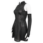 DEVIL FASHION Women's Gothic Cheongsam Collar Strappy Dress with Oversleeves