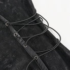 DEVIL FASHION Women's Gothic Cheongsam Collar Strappy Dress with Oversleeves