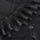 DEVIL FASHION Women's Gothic Cross Printed Ruffled Shirt