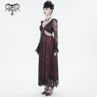 DEVIL FASHION Women's Gothic Cutout Beaded Lace Dress