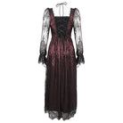 DEVIL FASHION Women's Gothic Cutout Beaded Lace Dress