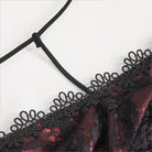 DEVIL FASHION Women's Gothic Cutout Beaded Lace Dress