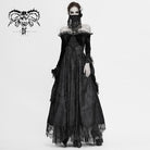 Women's Gothic Faux Fur Off-shoulder Lace Dresses Wedding Dress