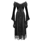 Women's Gothic Faux Fur Off-shoulder Lace Dresses Wedding Dress