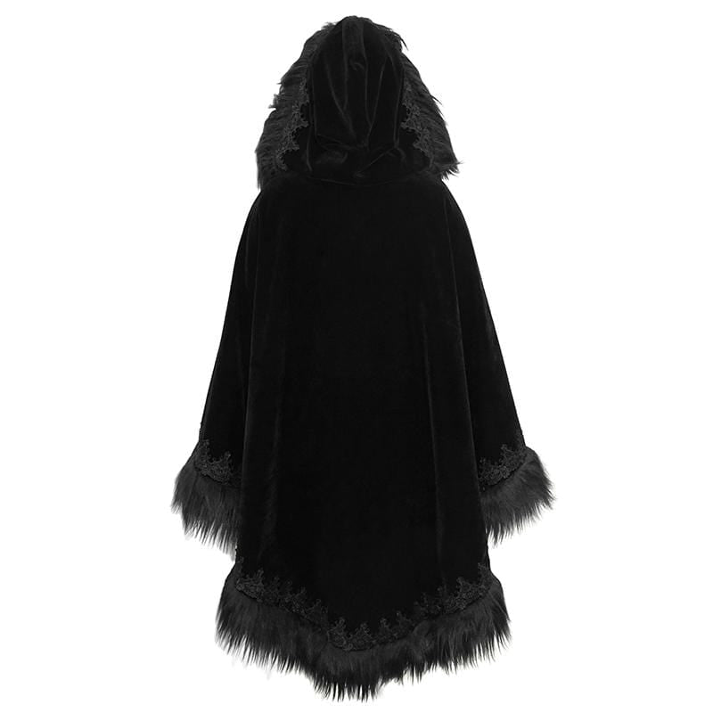 Women's Gothic Faux Fur Velet Cloaks