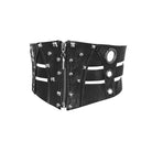 Women's Gothic Faux Leather Ripped Front Zip Belts With Rivets