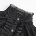DEVIL FASHION Damen Gothic Spitzenhemd mit ausgestellten Ärmeln