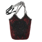 DEVIL FASHION Women's Gothic Floral Double Color Bag