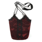 DEVIL FASHION Women's Gothic Floral Double Color Bag