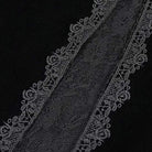 Women's Gothic Floral Embroidered Furcal Black Pants