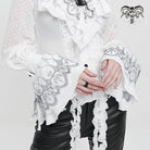 DEVIL FASHION Women's Gothic Floral Embroidered Gloves