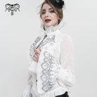 DEVIL FASHION Women's Gothic Floral Embroidered Gloves