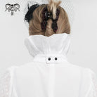 DEVIL FASHION Women's Gothic Floral Embroidered Ruffled Neckwear