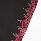 DEVIL FASHION Women's Gothic Floral Embroidered Splice Cape with Hood Black