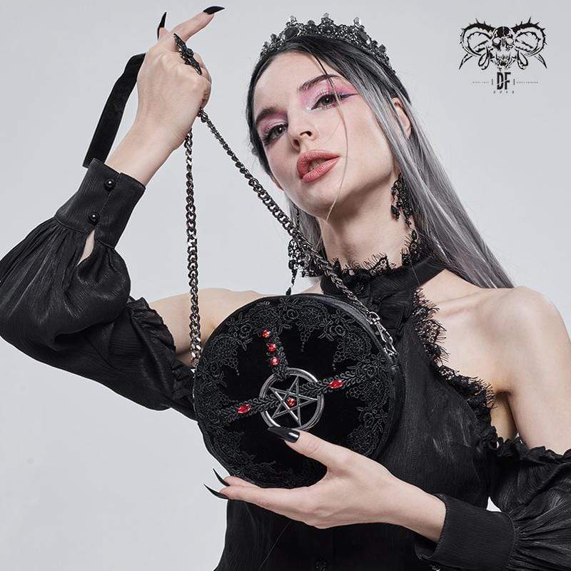 DEVIL FASHION Women's Gothic Floral Star Bag