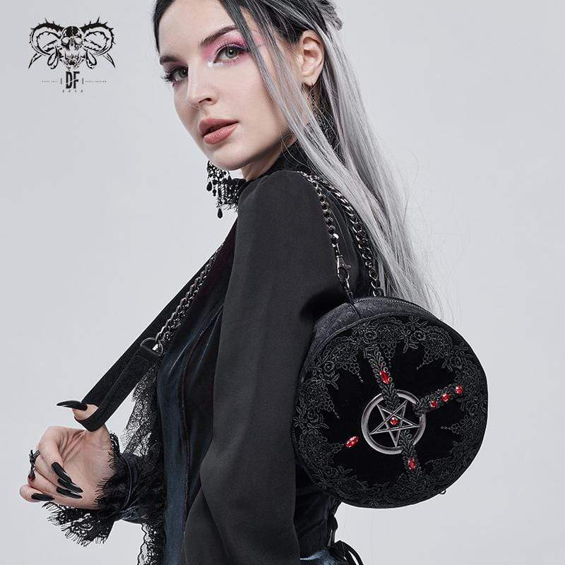 DEVIL FASHION Women's Gothic Floral Star Bag