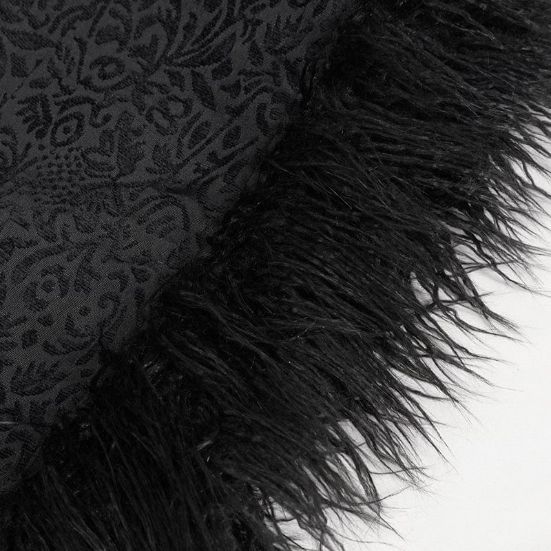 DEVIL FASHION Women's Gothic Fluffy Splice Embossed Cloak