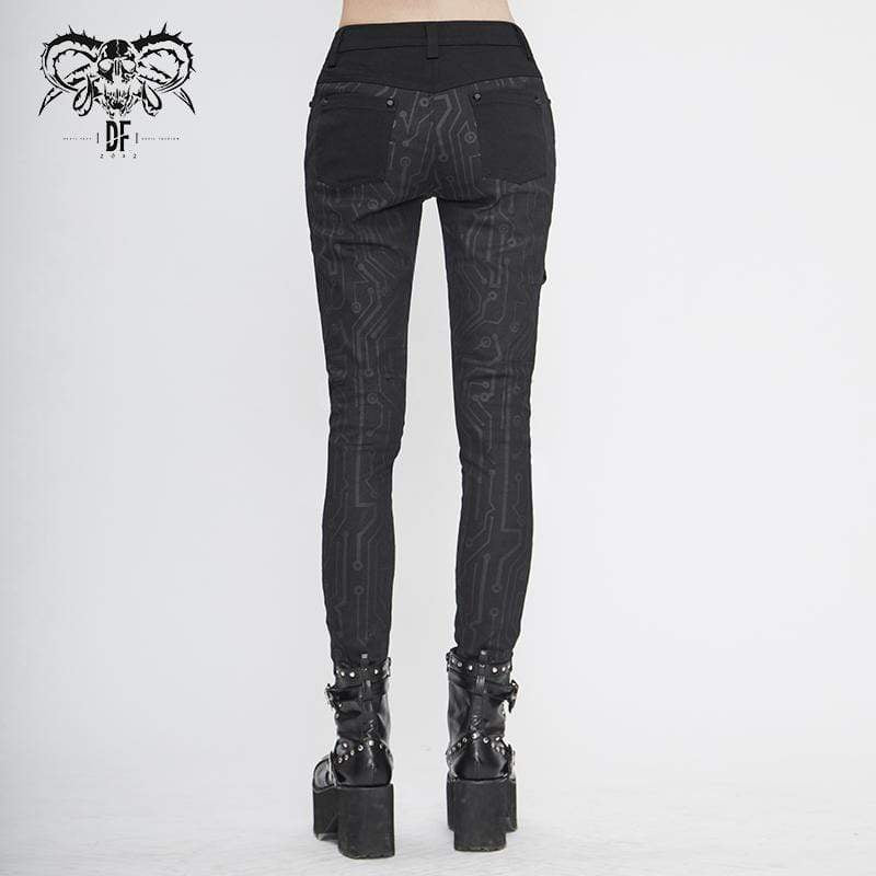 Women's Gothic Front Zip Straight-leg Pants