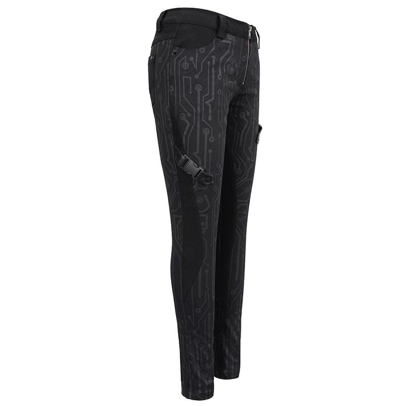 Women's Gothic Front Zip Straight-leg Pants