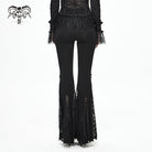 DEVIL FASHION Women's Gothic High-waisted Floral Lace Bell-bottoms