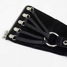 Women's Gothic Hoop Black PU Leather Wide Waist Belt