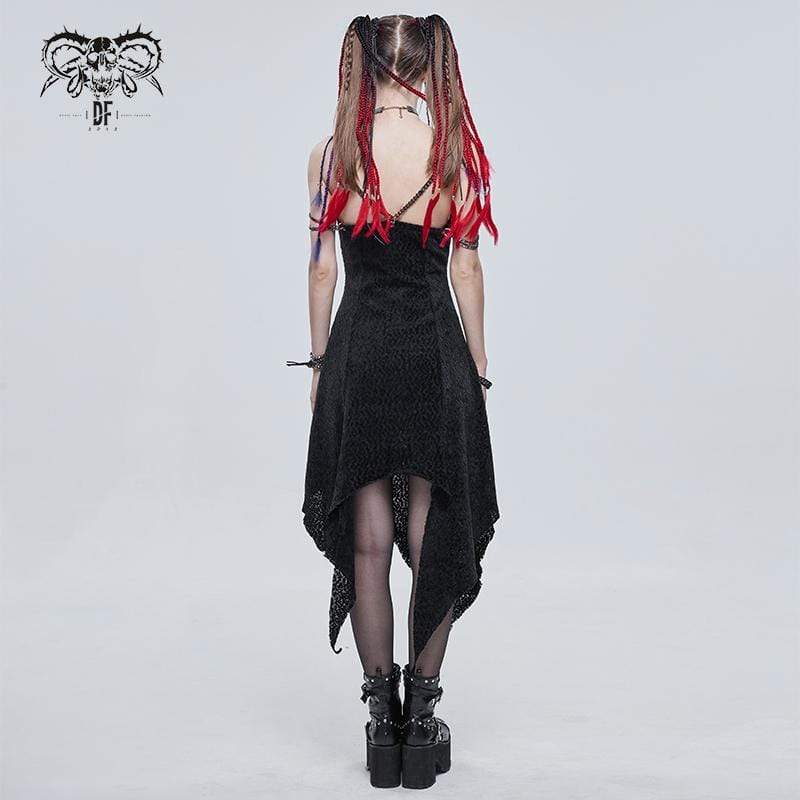 Women's Gothic Irregular Chained Slip Dress