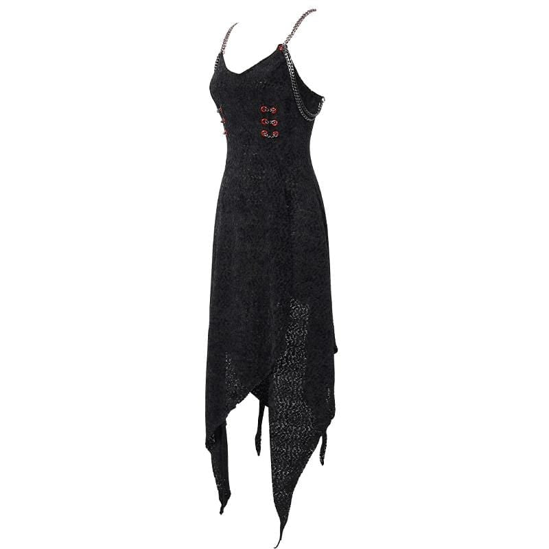 Women's Gothic Irregular Chained Slip Dress