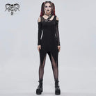 Women's Gothic Irregular Cutout Mesh Splice Dress