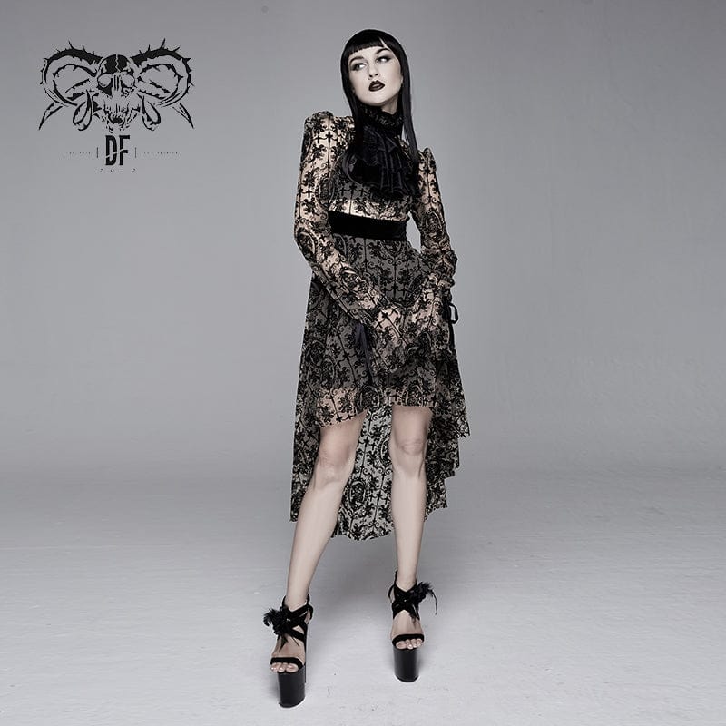 Devil Fashion Black Sexy Vintage Gothic Transparent Legging for