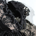 DEVIL FASHION Women's Gothic Irregular Floral Printed Mesh Dress with Neckwear