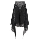 DEVIL FASHION Damen Gothic Unregelmäßiger Netzrock mit Kette